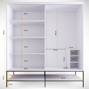 Dulap haine Model Martin, Alb, 190x57x200 cm - Img 10