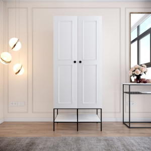 Dulap haine Model Martin, Alb, 84x50x200 cm - Img 1