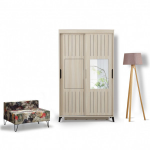 Dulap haine Model Pacific, Bej, 120x60x216 cm - Img 1