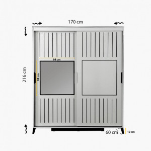 Dulap haine Model Pacific, Nuc, 170x60x216 cm - Img 8