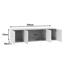 Dulap haine Royal, alb, 200x58x53 cm - Img 4