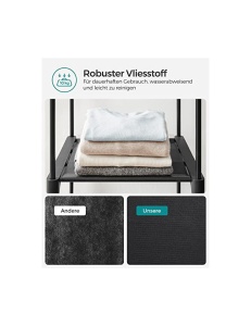 Dulap haine textil Model Villanueva, Negru, 140x43x174 cm - Img 5