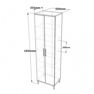 Dulap Model VE4-CV, Maro/Antracit, 50x35.5x183.6 cm - Img 8