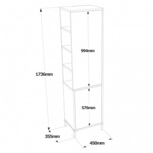 Dulap Model VI1-W, Alb, 45x35.5x173.6 cm - Img 5