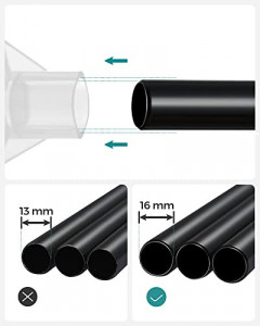 Dulap pentru haine, Songmics, Negru, 170x45x167 cm - Img 4