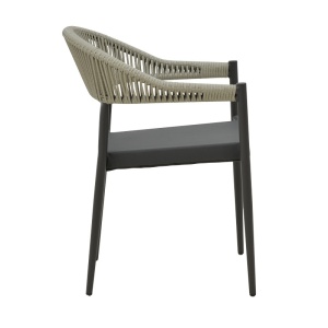Fotoliu de exterior, Model Elation, culoare antracit, aluminiu si poliratan, 56x62x77 cm - Img 9