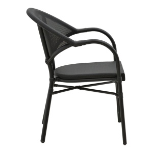 Fotoliu de exterior, Model Elyza, culoare negru, aluminiu si textil, 57x62x84 cm - Img 4