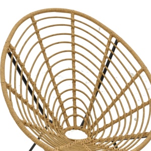 Fotoliu de exterior, Model Naoki, culoare natural si negru, metal si poliratan, 78x74x87 cm - Img 6