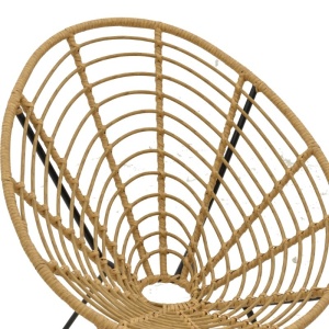 Fotoliu de exterior, Model Naoki, culoare natural si negru, metal si poliratan, 78x74x87 cm - Img 12