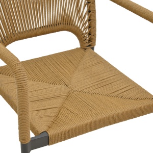 Fotoliu de exterior, Model Norture, culoare antracit si natural, aluminiu si poliratan, 57x61x85 cm - Img 6