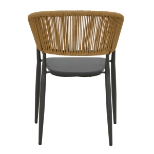 Fotoliu de exterior, Model Raven, culoare natural si antracit, rattan si textil, 57x62x78 cm - Img 6