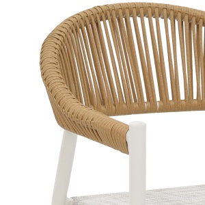 Fotoliu de Gradina Model Elation, Natural/Alb, 57x56x78 cm - Img 6
