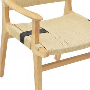 Fotoliu Olivier lemn de fag culoare lemn natural cu funie culoare lemn naturala si negru 62x60x85cm - Img 5