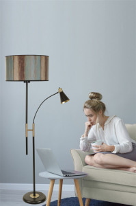 Lampadar Forza Siyah Lambader Silindir Renkli Abajurlu Multicolor - Img 1