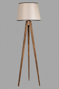 Lampadar Tripod Yanık Lambader Pramit Açık Hasır Abajurlu Maro - Img 3