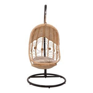 Leagan de Gradina Model Labreone, Bej/Negru, 82x82x200 cm - Img 3
