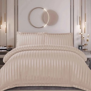 Lenjerie cu elastic 160x200 cm, Damasc, Rebra Mocha, 4 Piese (Finet)