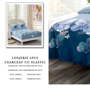 Lenjerie cu Elastic 180x200 cm, Harlow 6 Piese (Finet) - Img 2