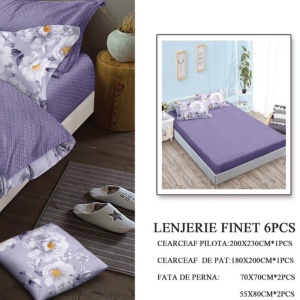 Lenjerie cu Elastic 180x200 cm, Peruso 6 Piese (Finet) - Img 3