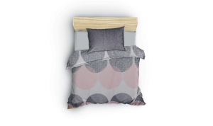 Lenjerie de pat 1 Persoana Model Leron Grey - Img 2