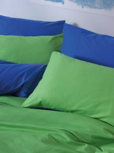 Lenjerie de pat 1 Persoana Model Sage Green, Blue - Img 3