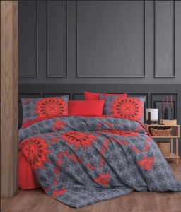 Lenjerie de pat 1 Persoana Model Saltanat Red