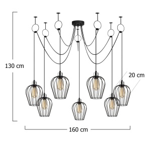 Lustra Tel Negru 160x130 cm - Img 3