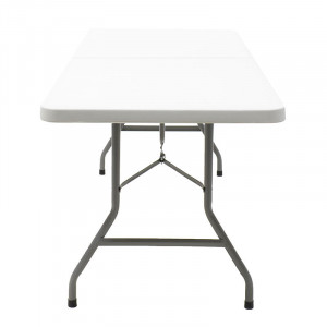 Masa de camping pliabila profesionala Rodeo cadru metalic, gri deschis 183x76x74 - Img 6