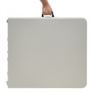 Masa de camping pliabila profesionala Rodeo cu cadru metalic, gri deschis 122x60x74cm - Img 3