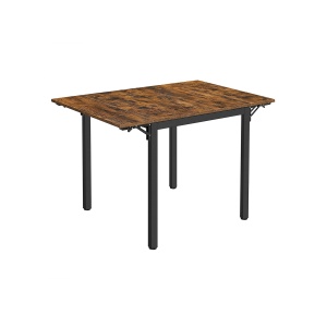 Masă de dining pliabilă pentru 2-4 persoane, stil industrial, Maro Rustic/Negru, 120 × 78 × 76,2 cm