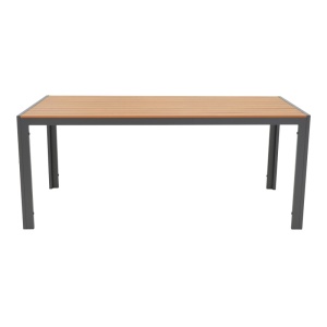 Masa de exterior, Model Nares, culoare natural si antracit, aluminiu si lemn, 180x90x72.5 cm - Img 9