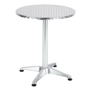Masa de gradina, Model Lazo, culoare crom, aluminiu cromat, D60x70 cm - Img 2