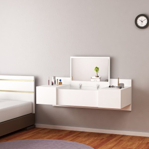 Masă de machiaj Model Zakkum, Alb - Img 1