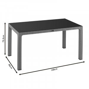 Masa exterior Explore cu protectie UV plastic culoare bej 150x90x73.5cm - Img 3