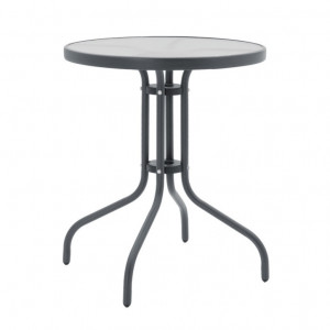 Masa gradina, Pako World, model Watson, structura metal, blat sticla securizata, Antracit, Φ60x70cm - Img 2