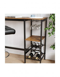 Masa Model Jack, 110x40x90 cm, Maro Rustic/Negru - Img 4