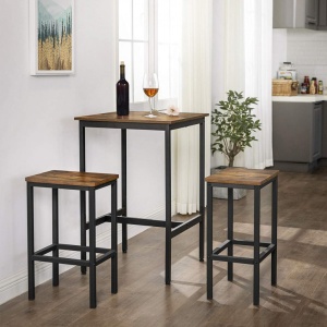 Masa Model Rosemary, 60x60x90 cm, Maro Rustic/Negru - Img 3