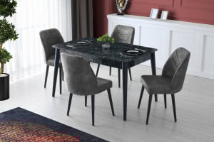 Masa Model Stetson, 130x80x75 cm, Negru marmorat - Img 1