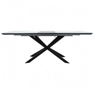 Masa Palan Extensibila Negru - Alb Gri 200x80x77 cm - Img 3