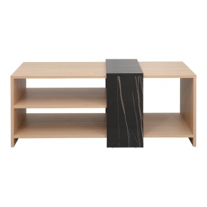 Masuta de Cafea Model Cozeto, Natur/Negru/Auriu, 100x53x41.5 cm - Img 3
