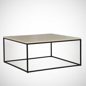 Masuta de Cafea Model Lin, 75x75x43 cm, Stejar/Negru - Img 3