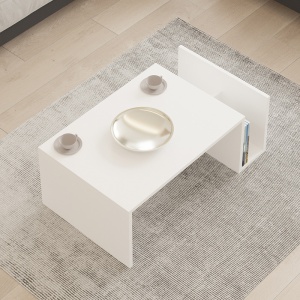 Masuta de Cafea Model Poko, Alb, 86.8x50x32.4 cm - Img 3