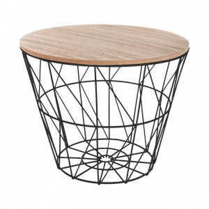 Masuta de Cafea Model Whitehead, 38x38x30.5 cm, Negru/Stejar