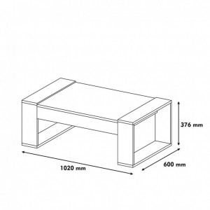 Masuta de Cafea Model Wyatt, 102x60x37.6 cm, Nuc/Crem - Img 4