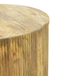 Măsuță de cafea Orban, din lemn masiv, Natur, Ø80 × 45 cm - Img 7