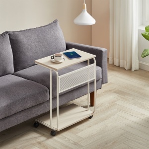 Masuta laterala C- Shape cu roti, 55x32x65cm - Img 2