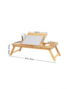 Masuta pentru Laptop Songmics, model Tessa, 72x35x29 cm, Bambus - Img 6