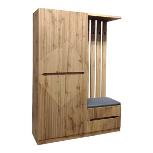 Mobilă hol Zomie, natural, 131x41.5x180.4 cm