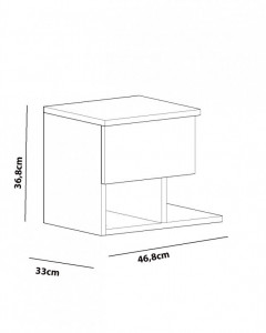 Noptiera Model Benton, Alb, 46.8x33x36.8cm - Img 4