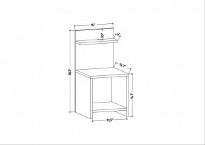 Noptiera Model Bryant, Antracit, 35.6x37.4x72cm - Img 6